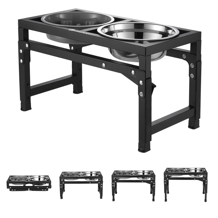 Adjustable raised deals dog feeder